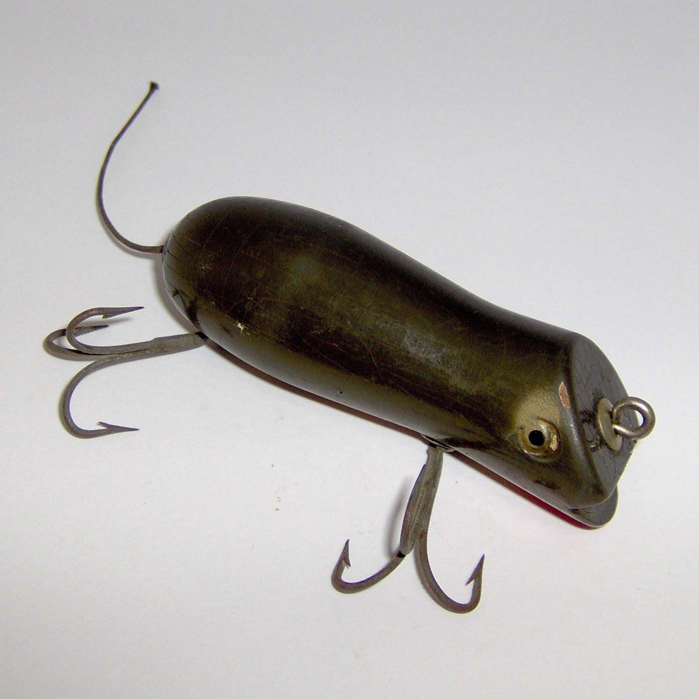 VINTAGE SHAKESPEARE SWIMMING MOUSE WOOD LURE - cool old wood lure