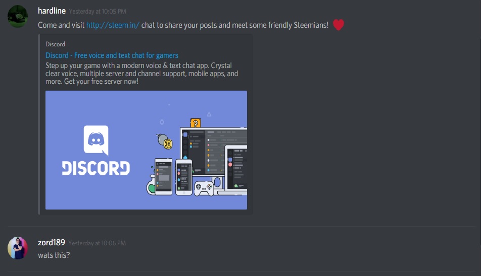 Discord where there is full of scam links