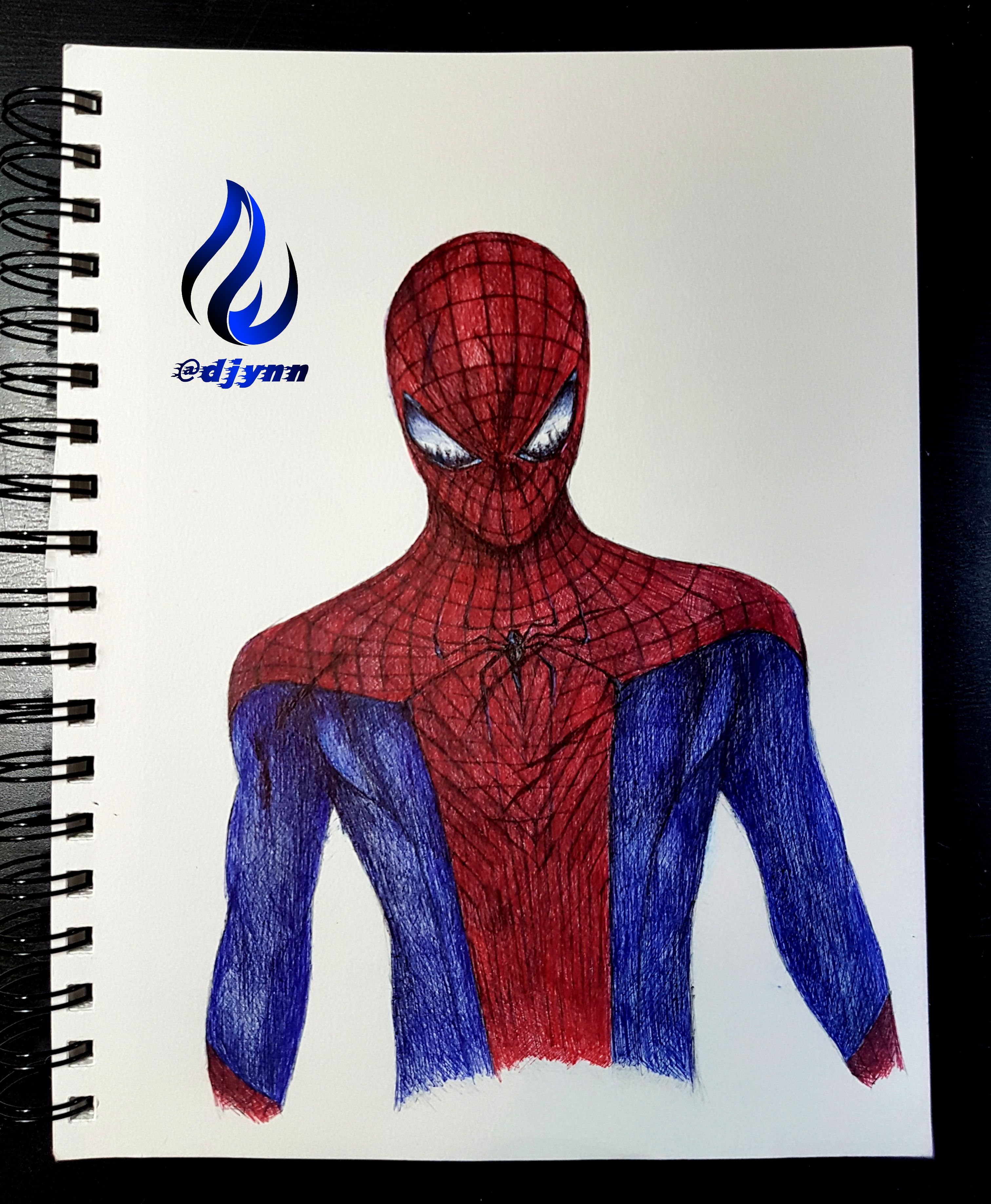 Ballpoint pen drawing - Spiderman 🖊 ボールペン画 - スパイダーマン