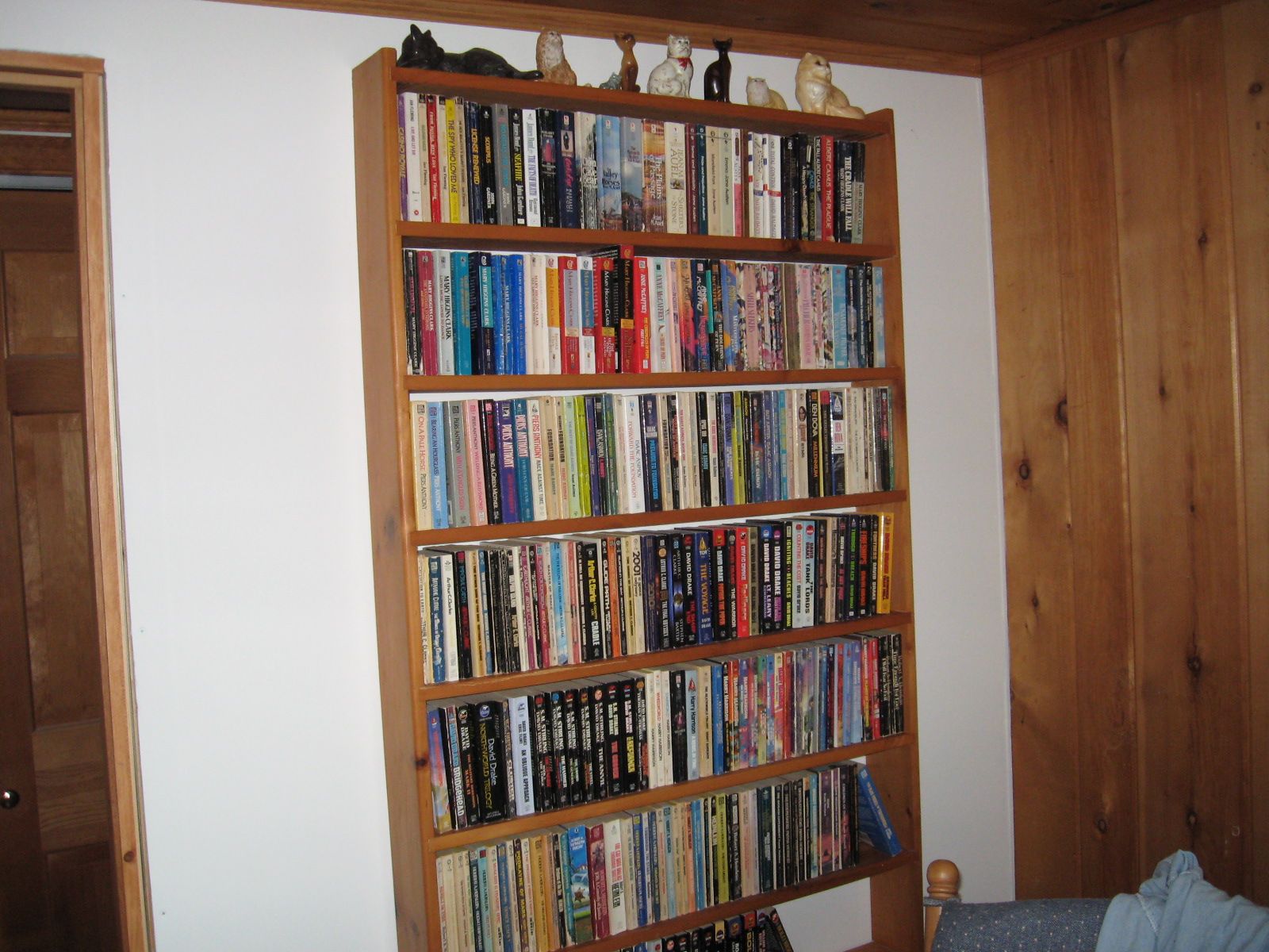 Custom Paperback Bookcase Holds Over 300 Books Takes No Floor