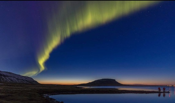 Northern Lights at Twilight time. Iceland.jpg