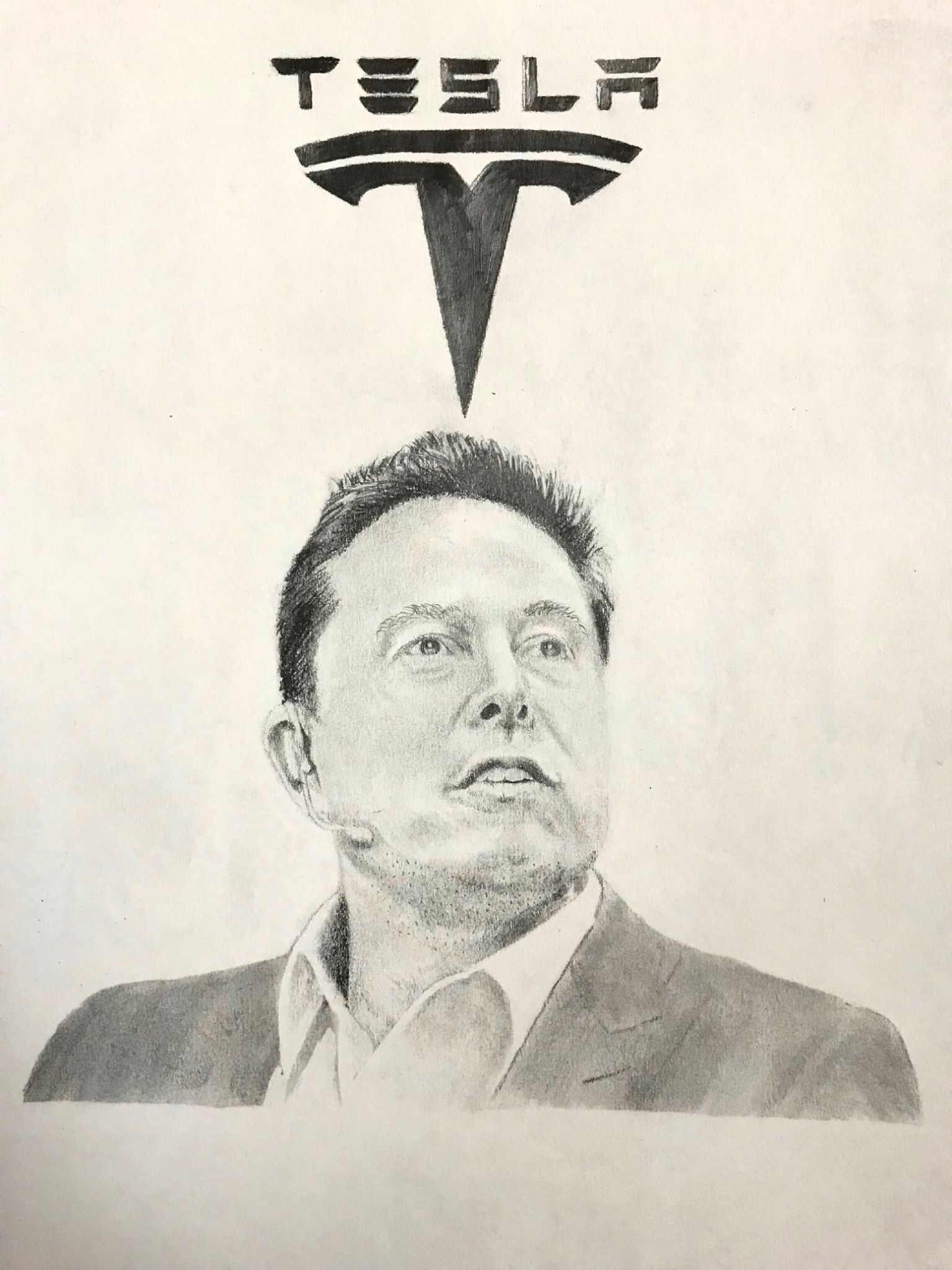 Elon Musk  Drawing  Print DIN A3  EMANUEL SCHWEIZER