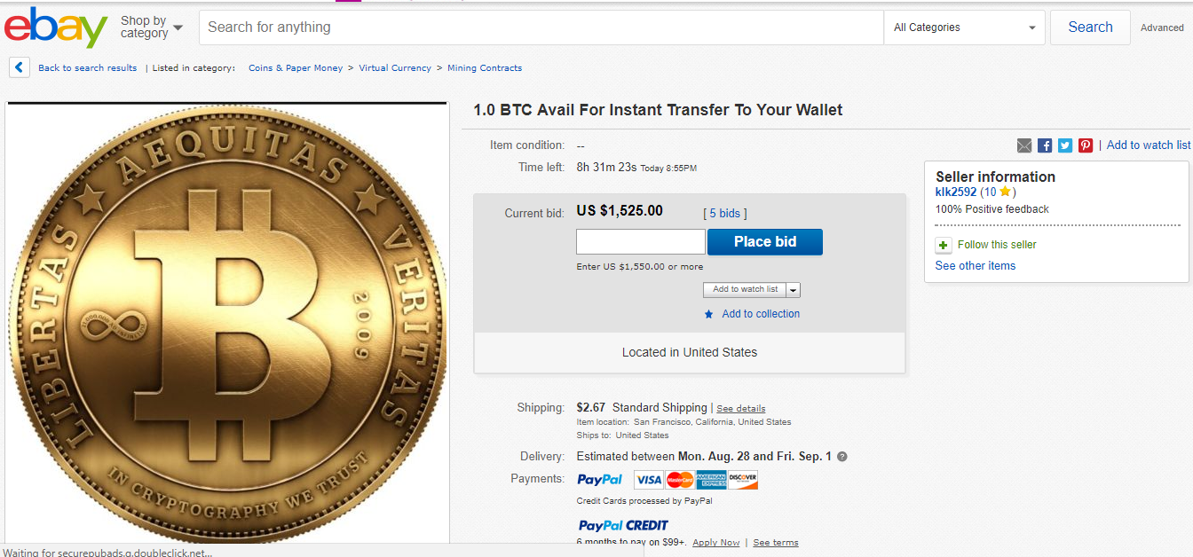 Bitcoin on ebay майнинг monero на ryzen