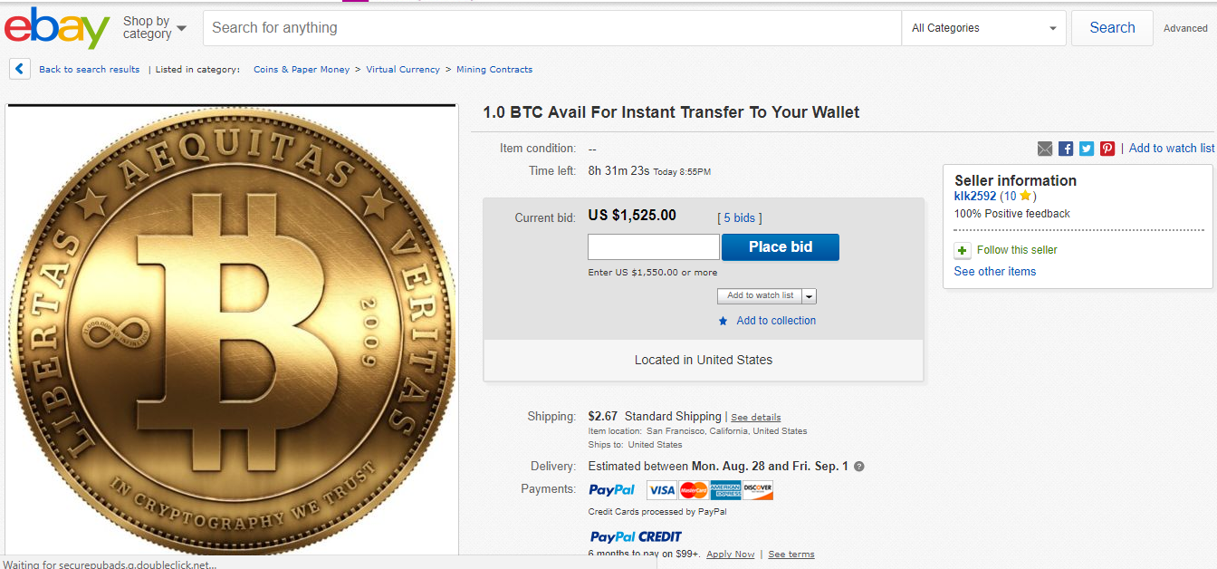 can you buy bitcoin on ebay