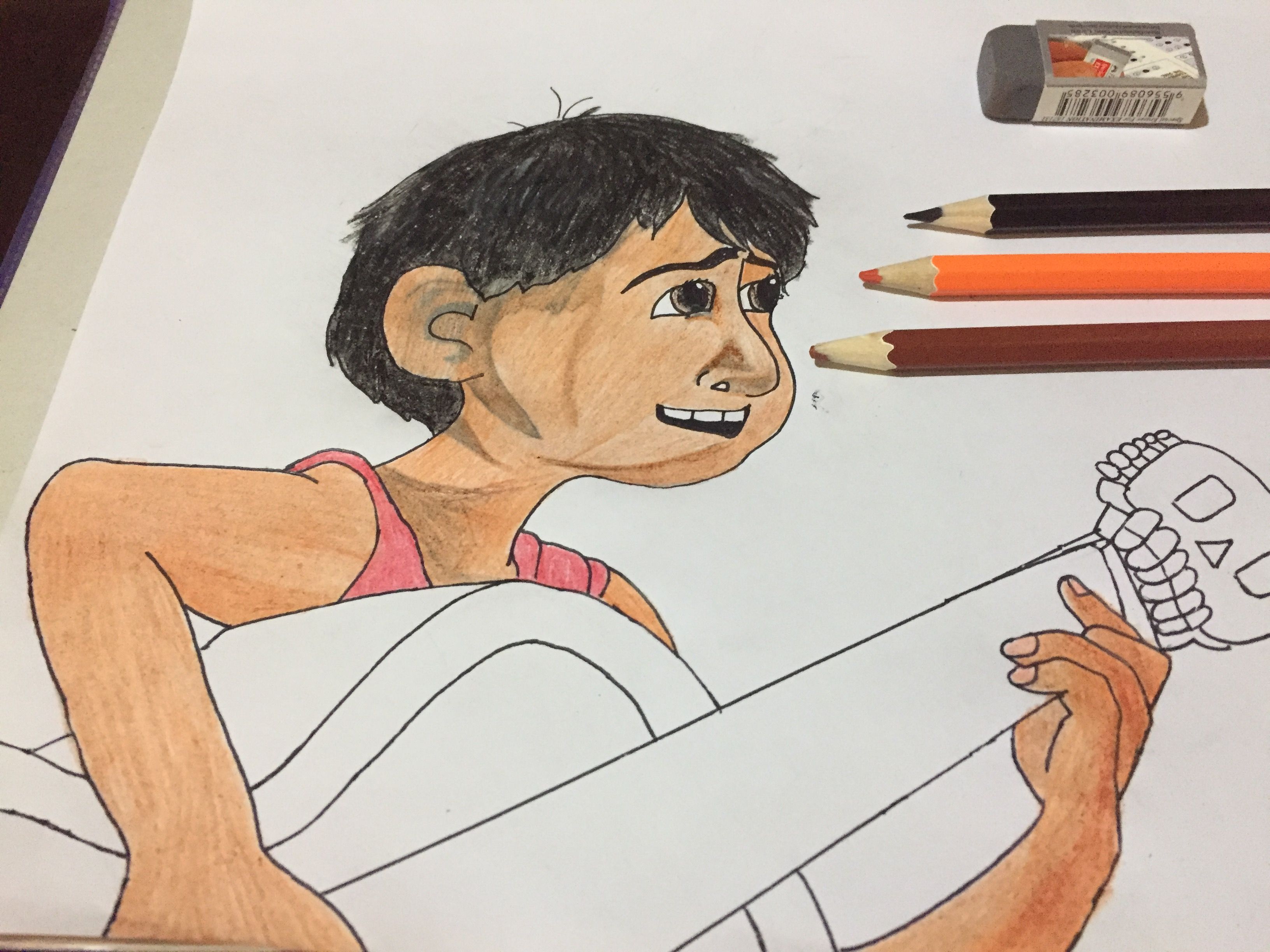 MIGUEL OF COCO Disney Movie: My First Drawing in Steemit! — Steemit