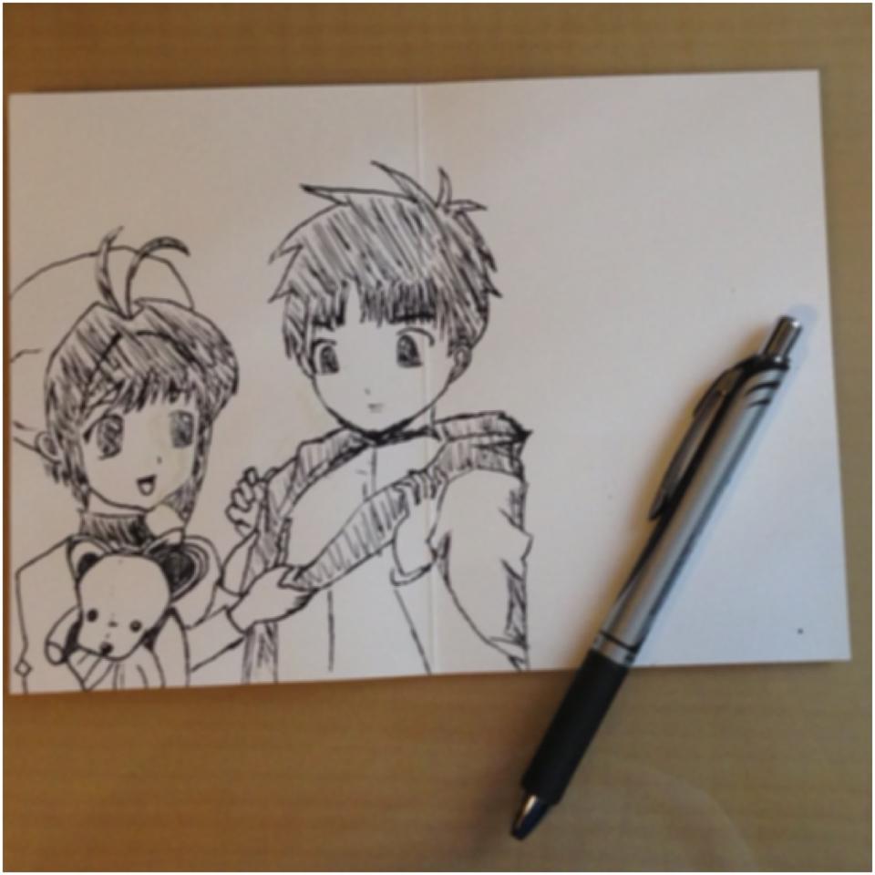 Pen sketch -  Sakura and Syaoran