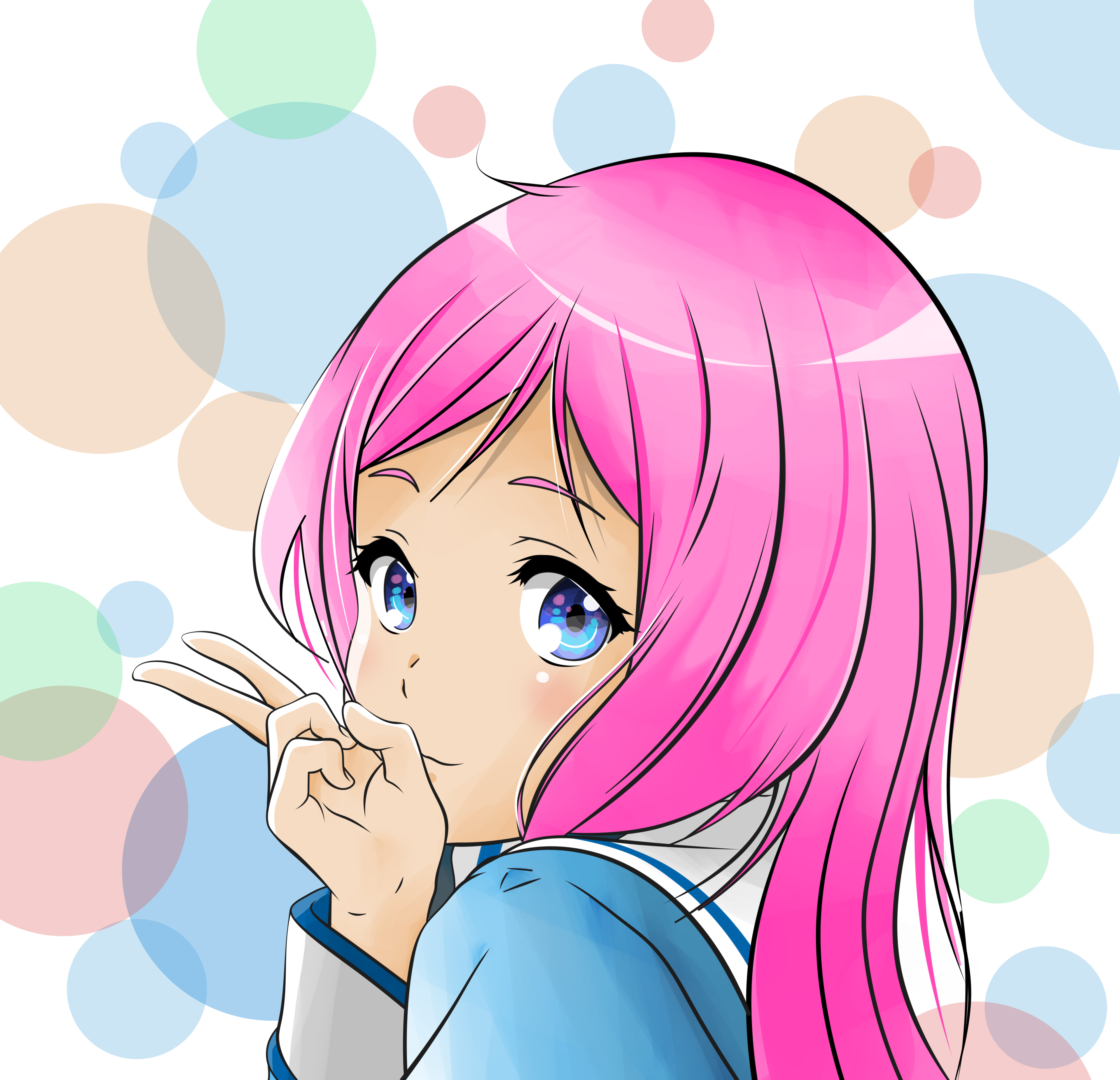 Little cute girl anime style Royalty Free Vector Image