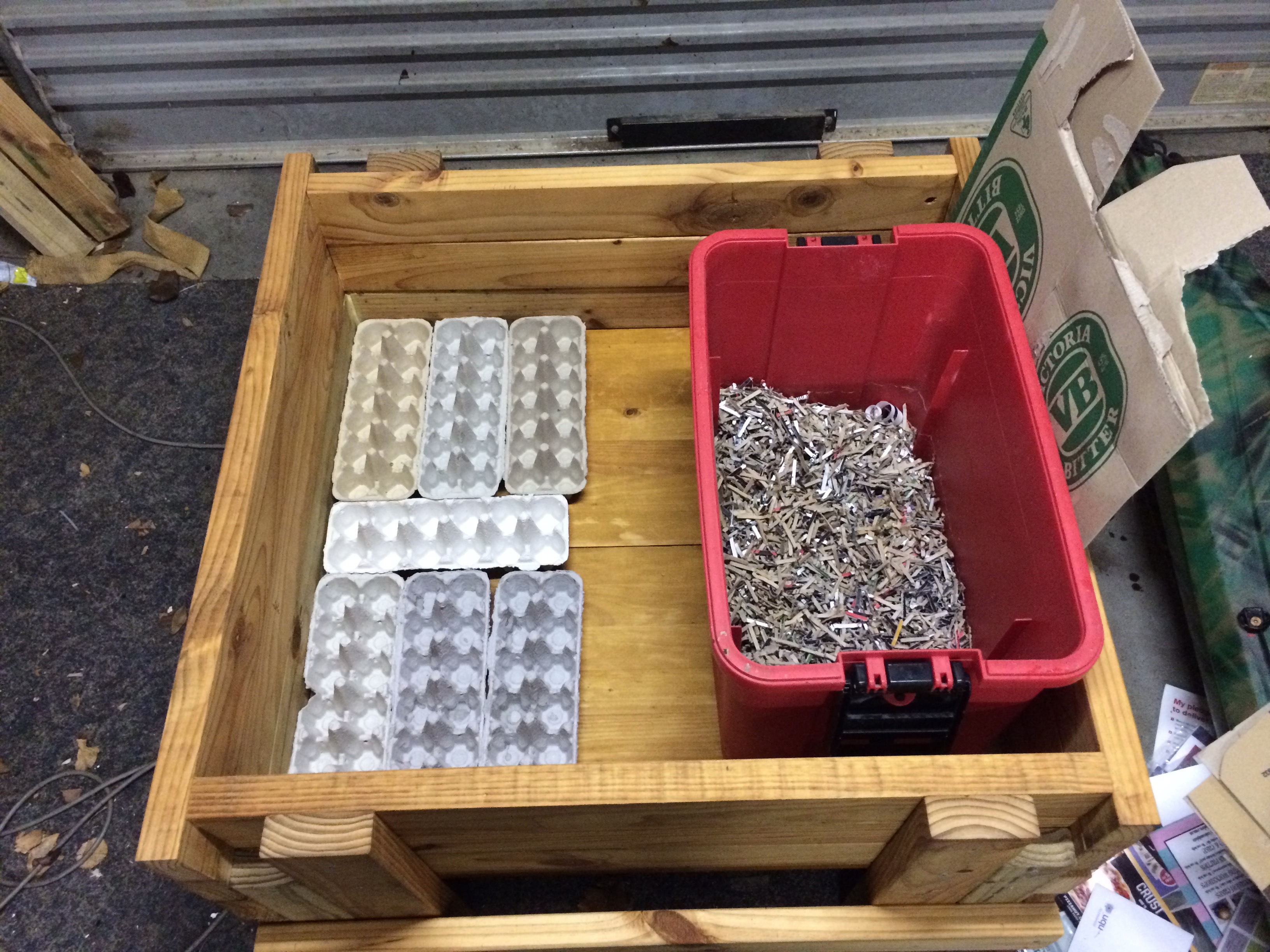 Gathering bedding material for a worm farm