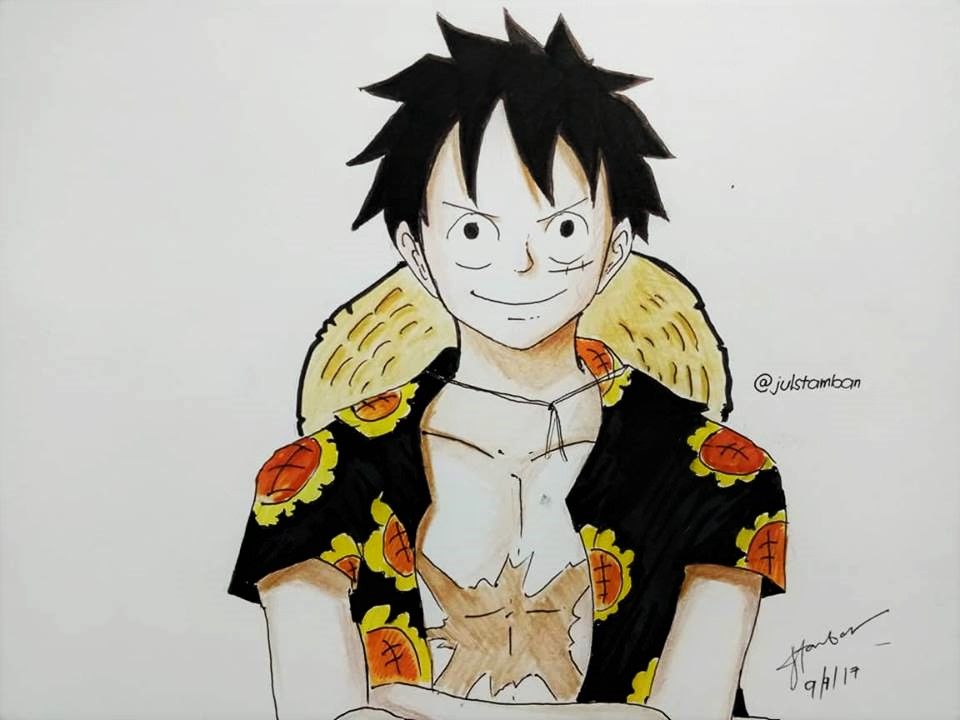 Anime Character Drawing Challenge Entry 3 Monkey D Luffy Of One Piece Steemit