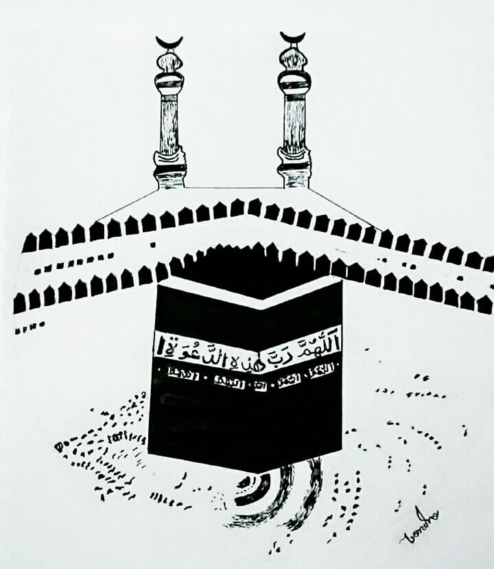 Mosque, Kaaba, Drawing, Hajj, Pencil, Line Art, Eid Aladha, Mecca  transparent background PNG clipart | HiClipart