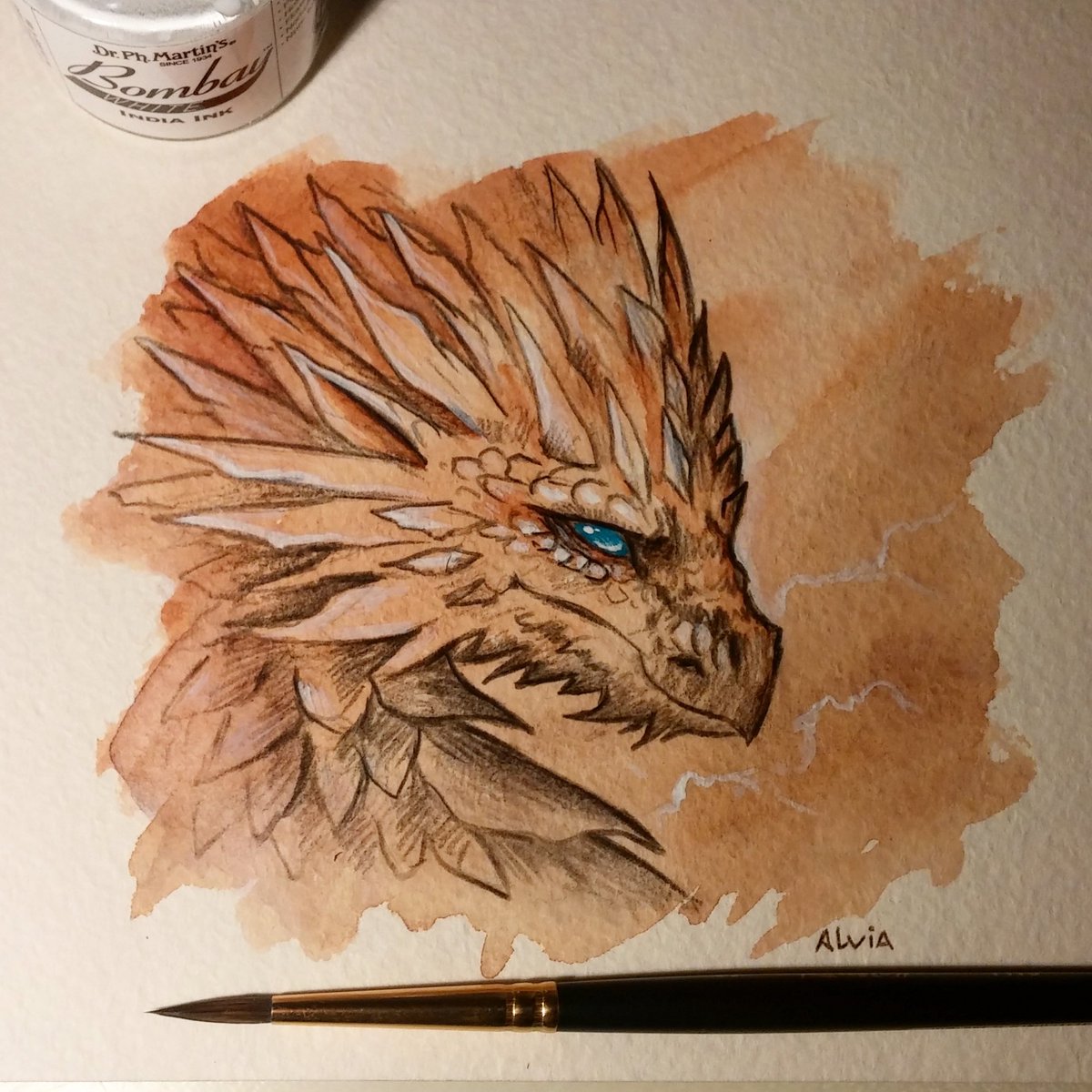 Colored Pencil Sketch Mountain Dragon Steemit