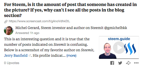 For Steem, is it the amount of post that someone has created in the picture? If yes, why can't I see all the posts in the blog section?