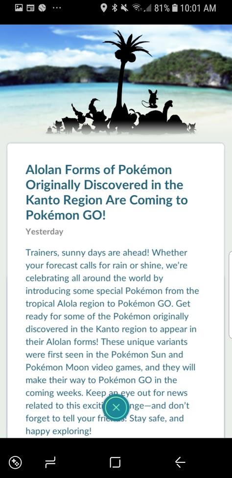 Alolan Forms are coming to Pokemon GO!