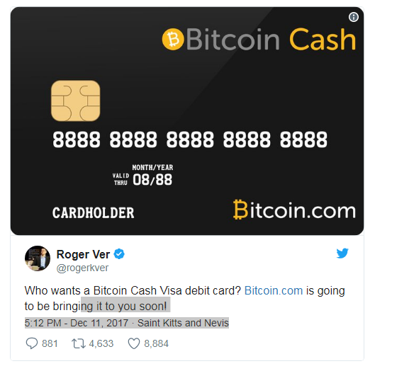 Bitcoin Com To Launch Bitcoin Cash Visa Debit Card Steemit - 