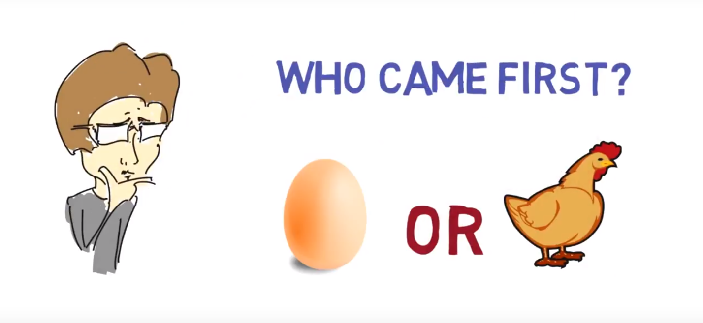 Chicken перевод. Яйцо учит. Парадокс курятины. Who came first Egg. The Chicken or Egg question ЕГЭ.