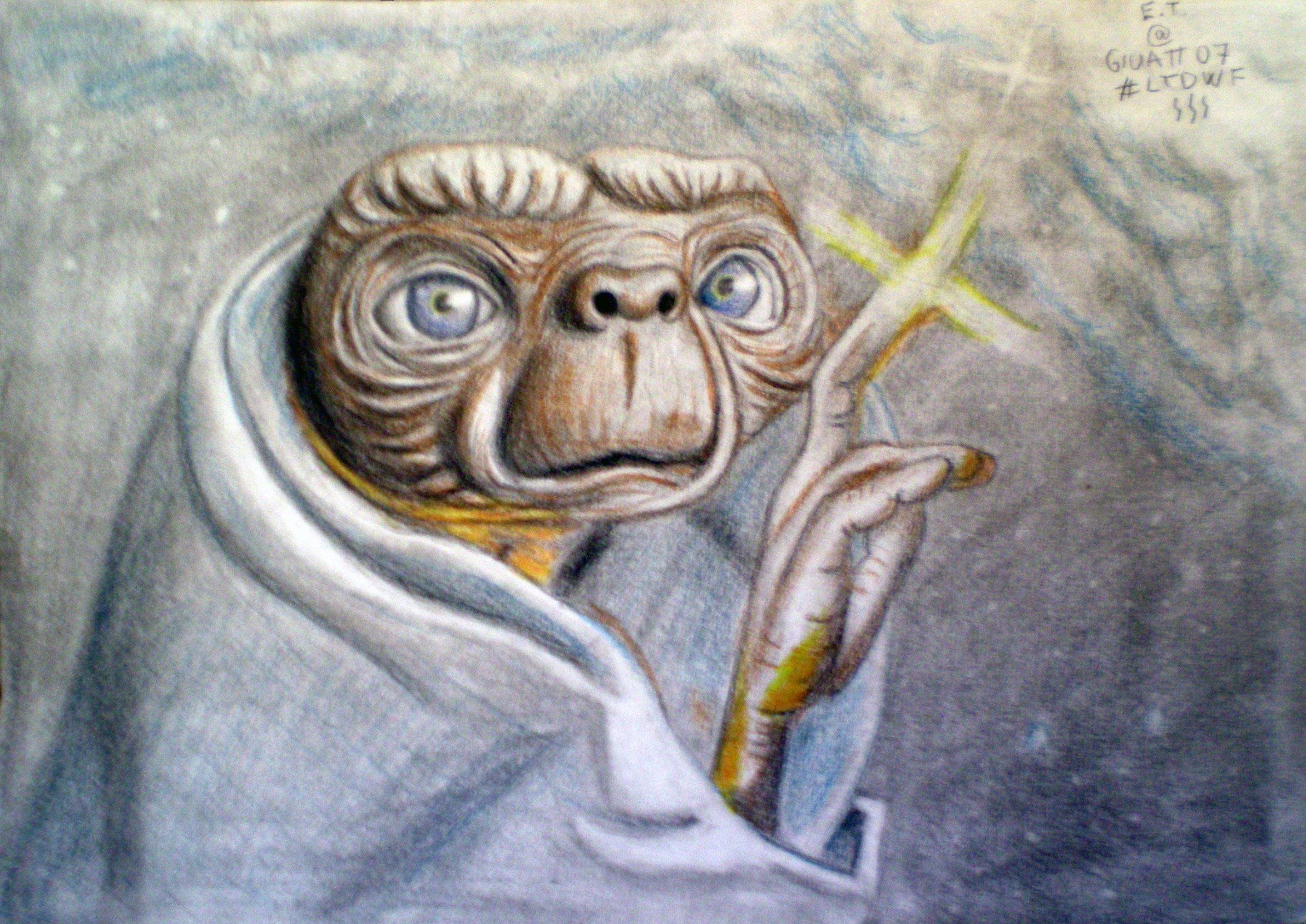 E.T. colored pencil drawing Learn to Draw with Friends — Steemit