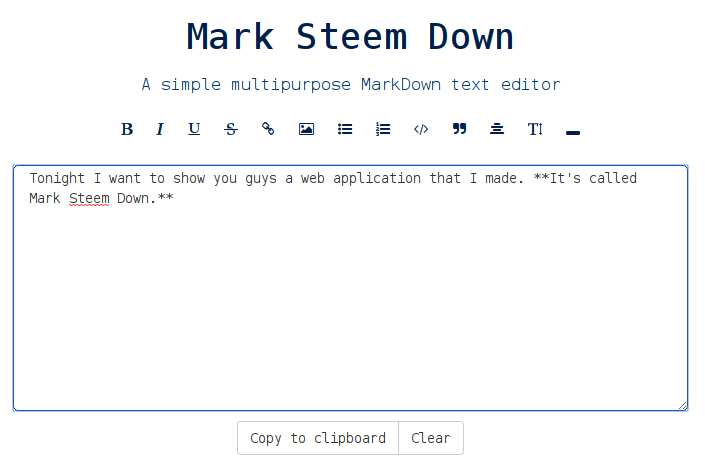 Mark Steem Down demonstration