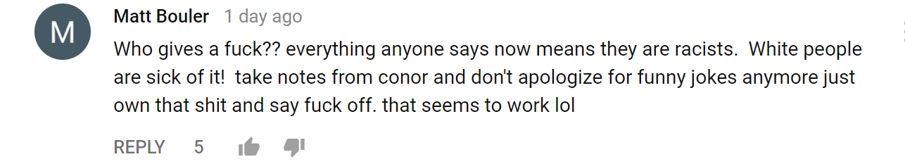 McGregor bigotry defense white people are tired.PNG