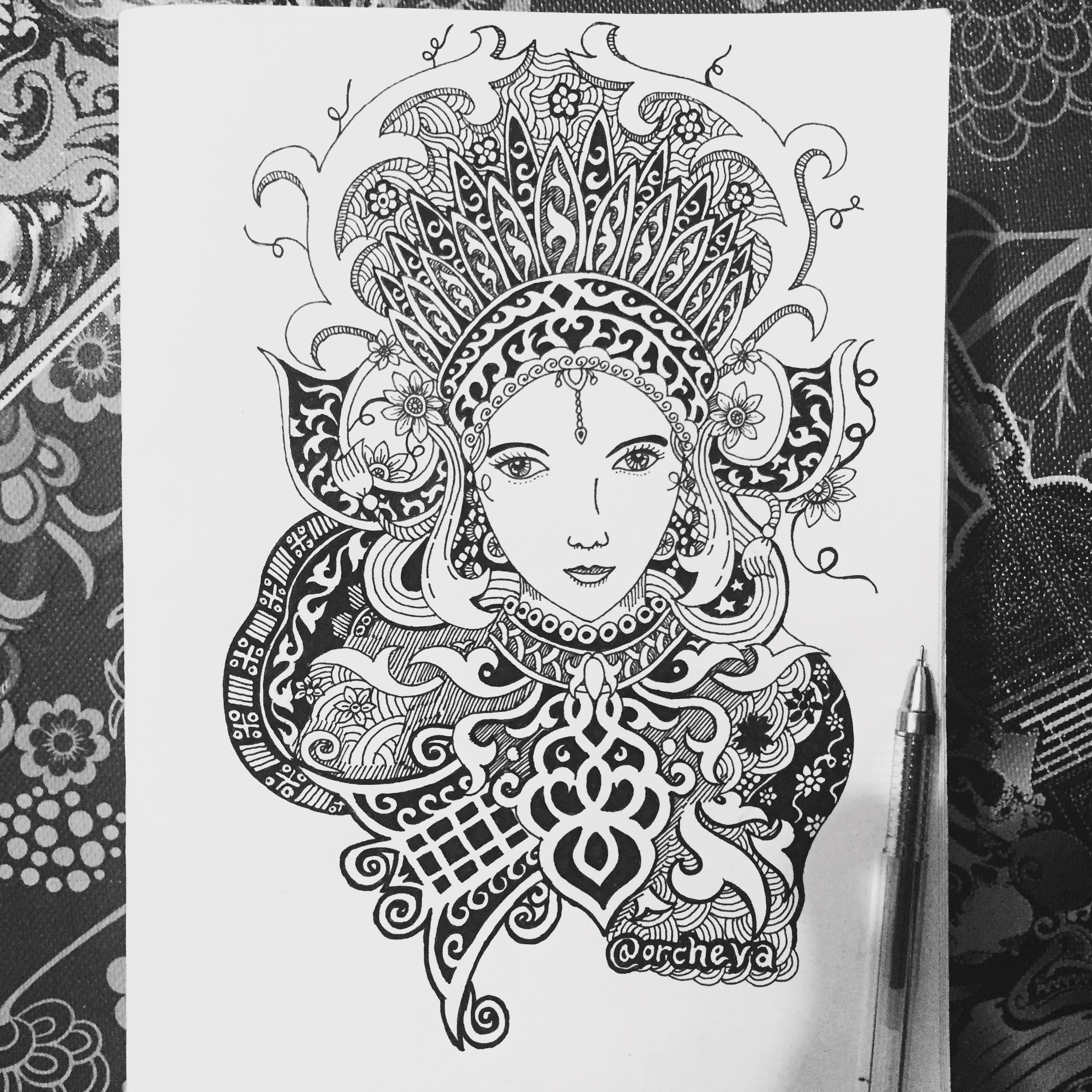 Orcheva Doodle Art The Fiction Of The Bride Aceh Traditional Art