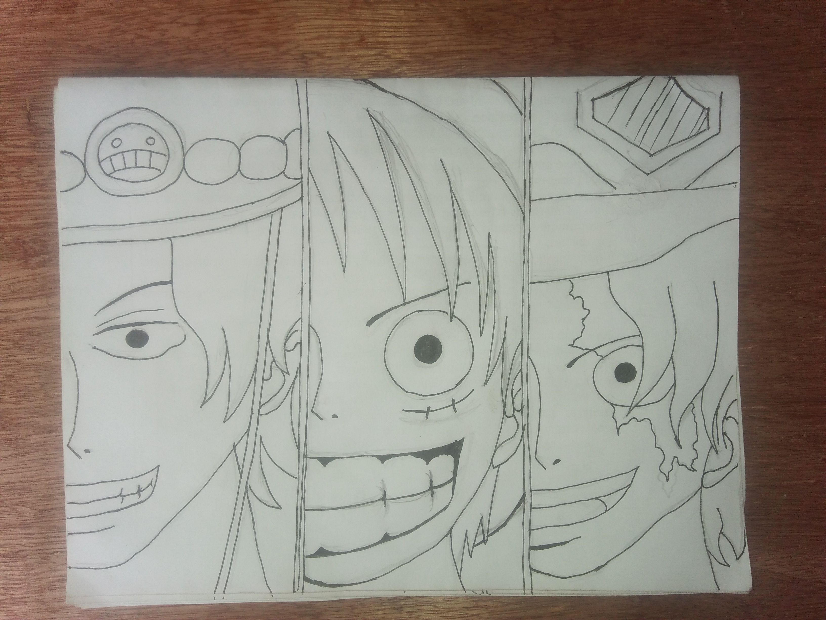 luffy and ace drawing