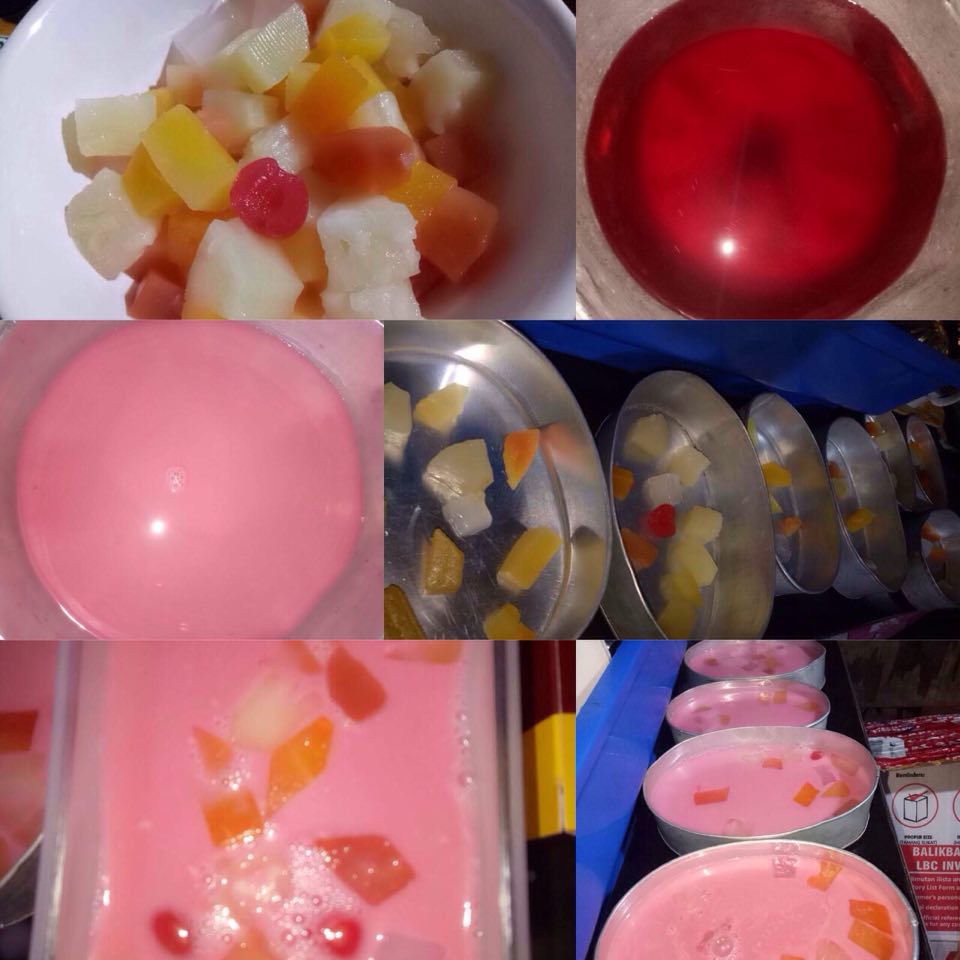 clear gelatin with fruit