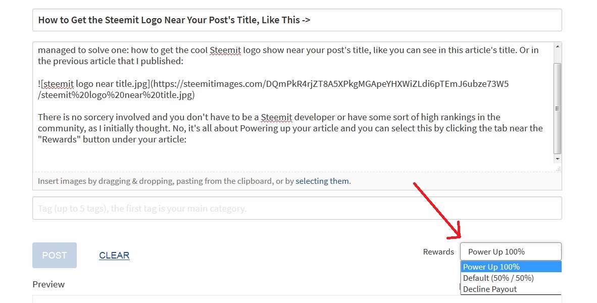 How to Get the Steemit Logo Near Your Post's Title, Like This -> — Steemit