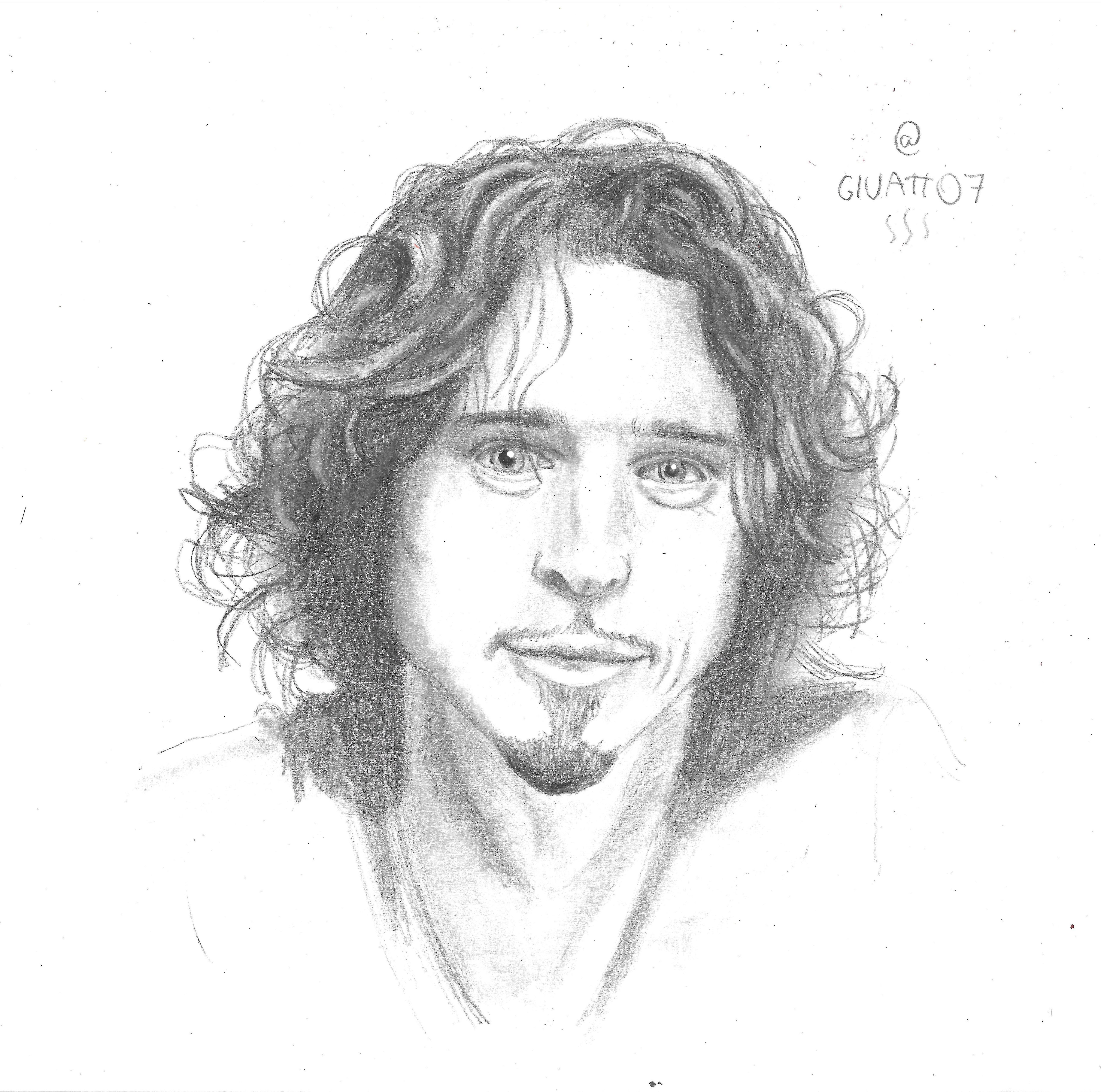 Chris Cornell pencil portrait handmade by adrianagonzalezart on DeviantArt