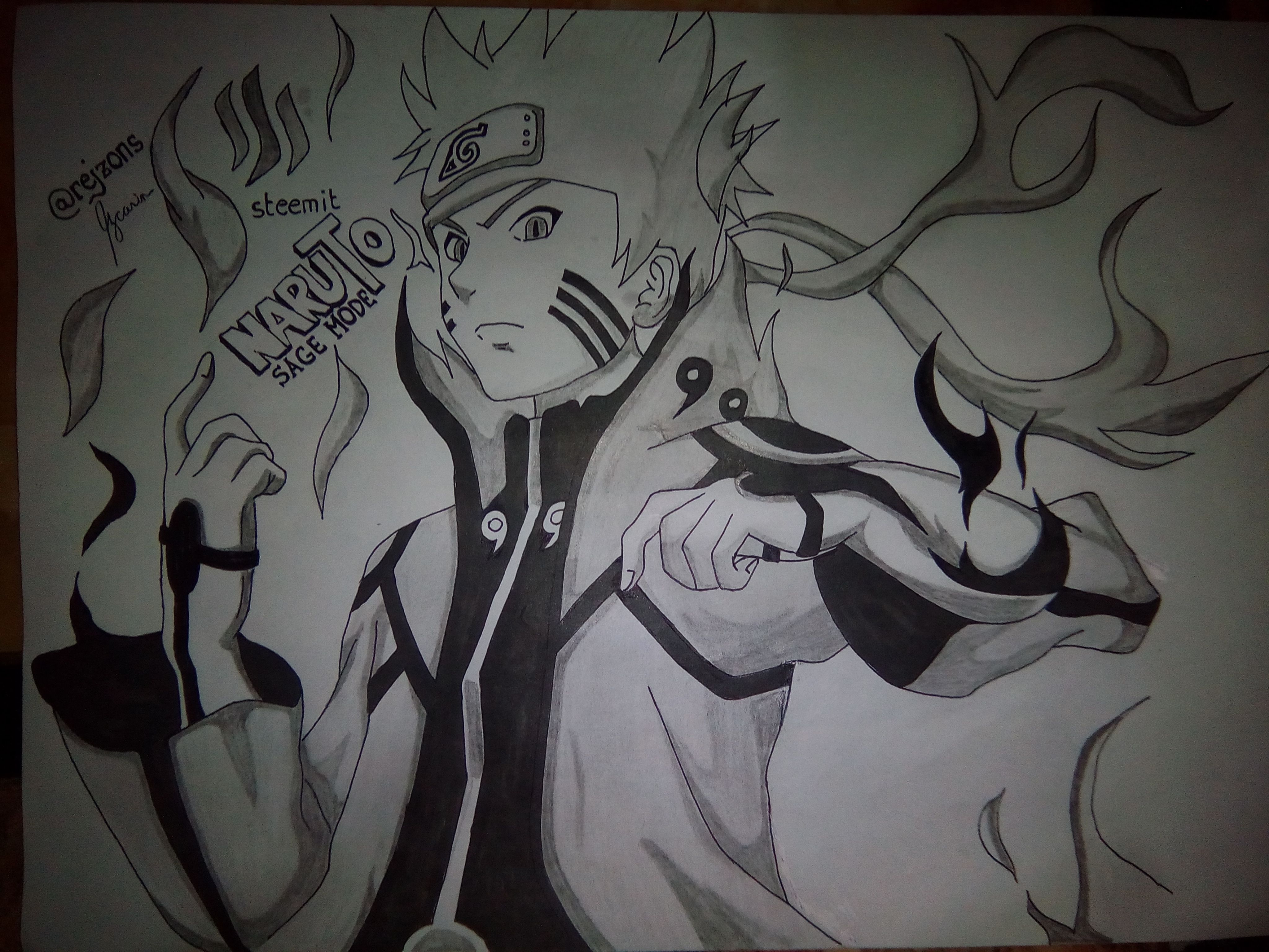 ANIME CHARACTER DRAWING CHALLENGE  NARUTO IN SAGE MODE  — Steemit