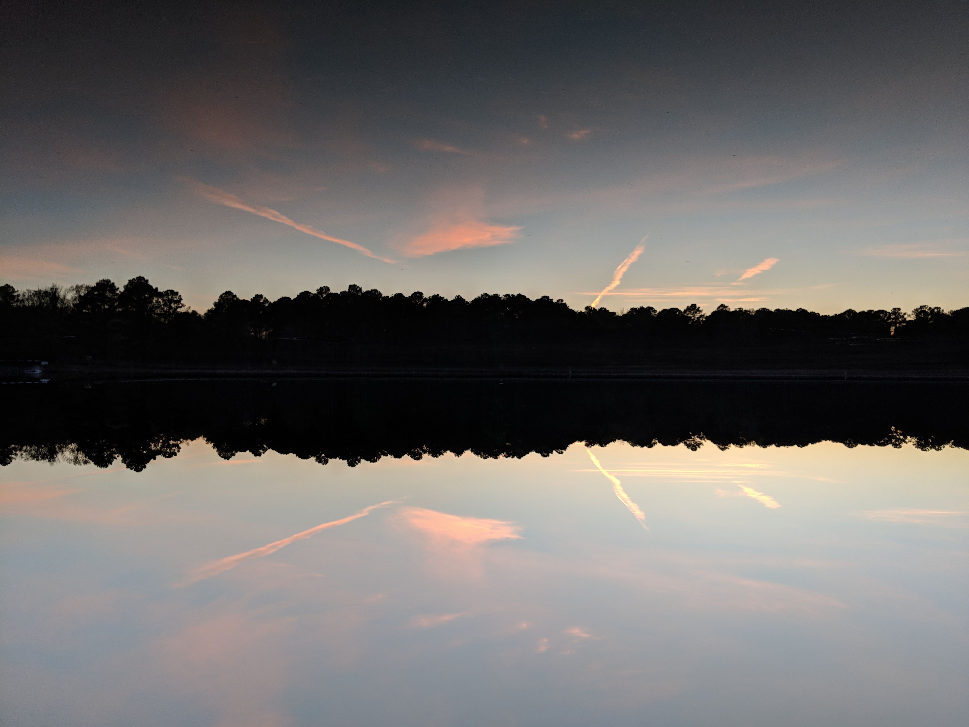 Sunrise at Lake Choctaw. Rotated 180 degrees