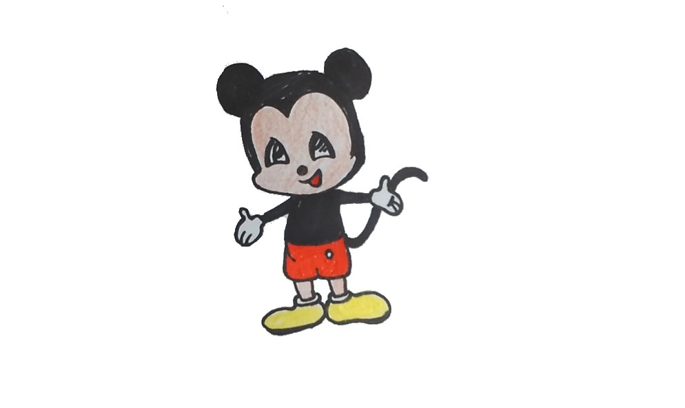 How to Draw Disney Mickey Mouse Cute step by step - YouTube