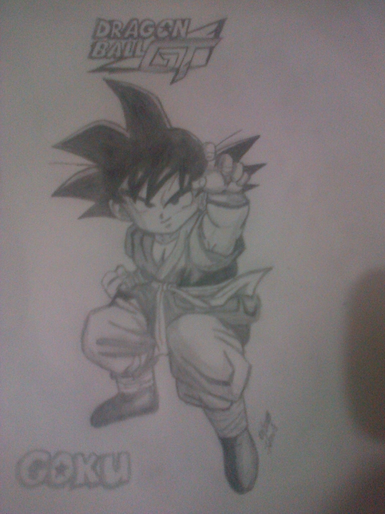 Dibujo de goku, usando solo un lapiz — Steemit