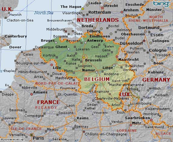 Carte France Belgique   Map Of Belgium 