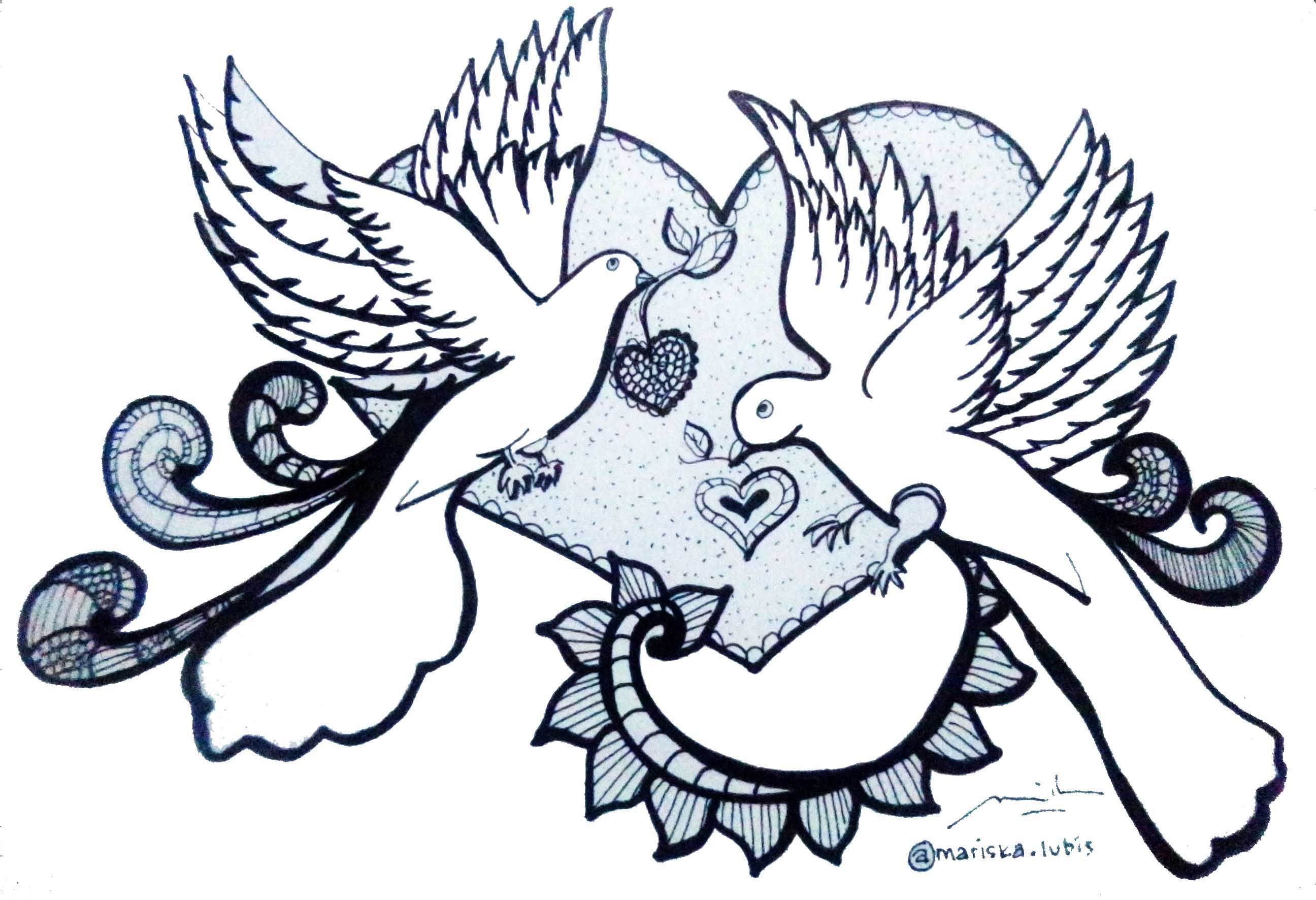 Peace Heart And Love Doodle Art Bilingual Steemit