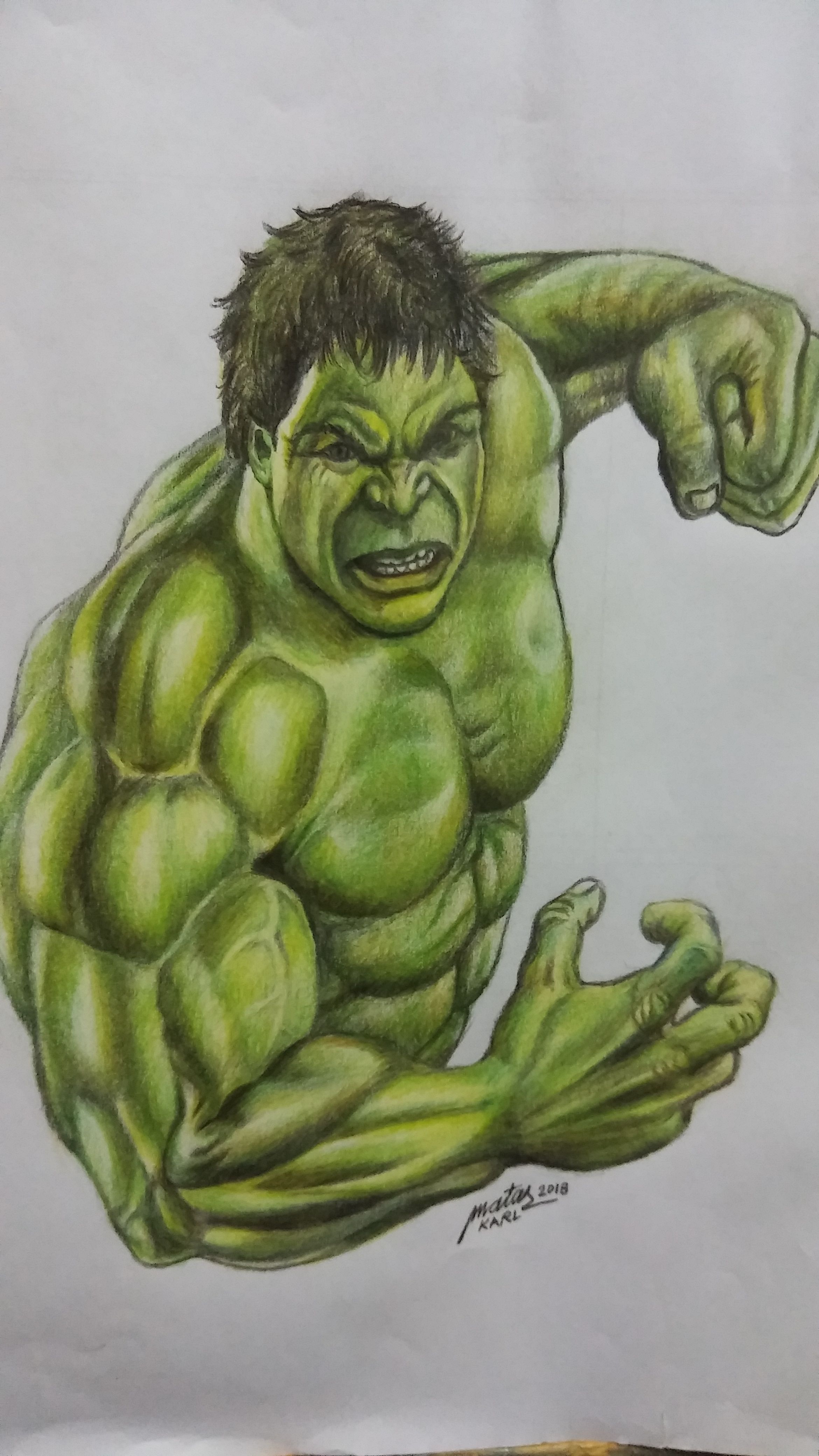 hulk drawing in pencil color