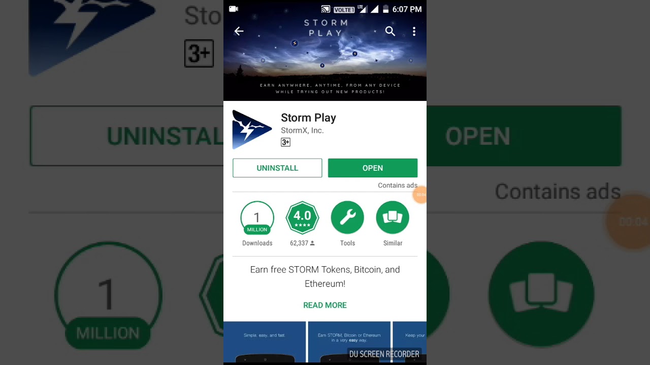 Storm Play App Earn Storm Token Bitcoin And Ethereum By Trying - 