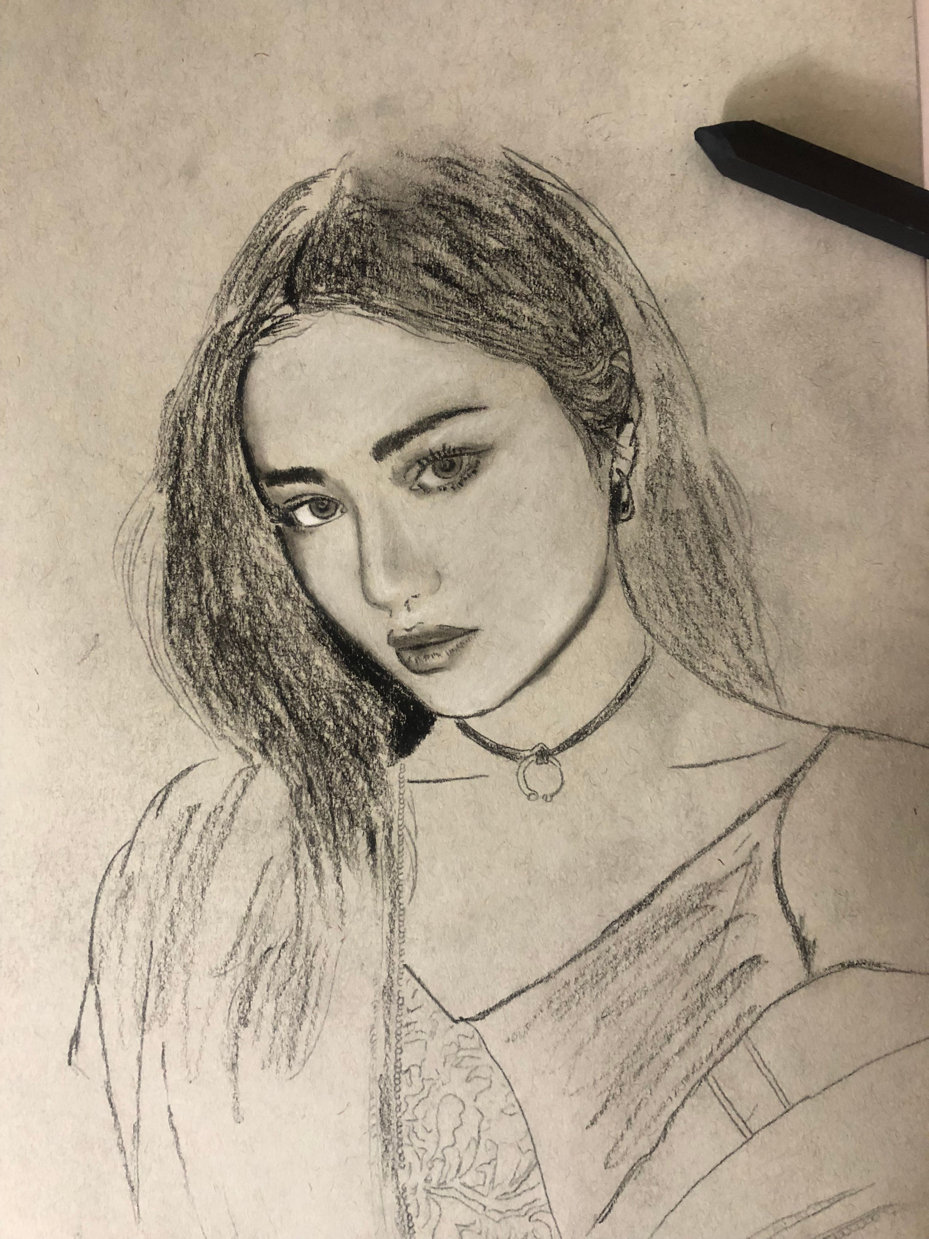 Girl portrait pencil drawing/sketching 女性脸肖像铅笔写生:: Behance