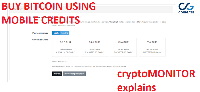 It Works Just Bought Bitcoin With Mobile Credits On Coingate - 