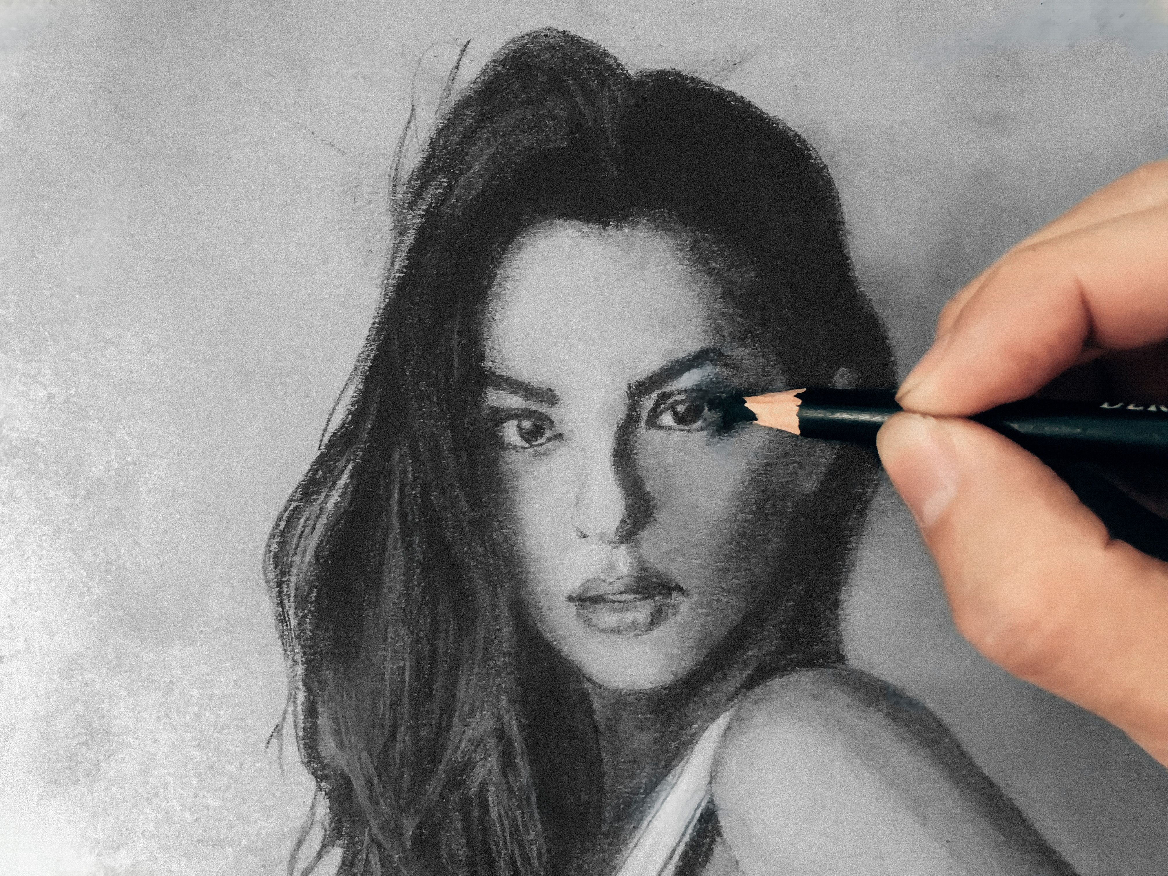 a realistic pencil drawing of the most attractive | Stable Diffusion