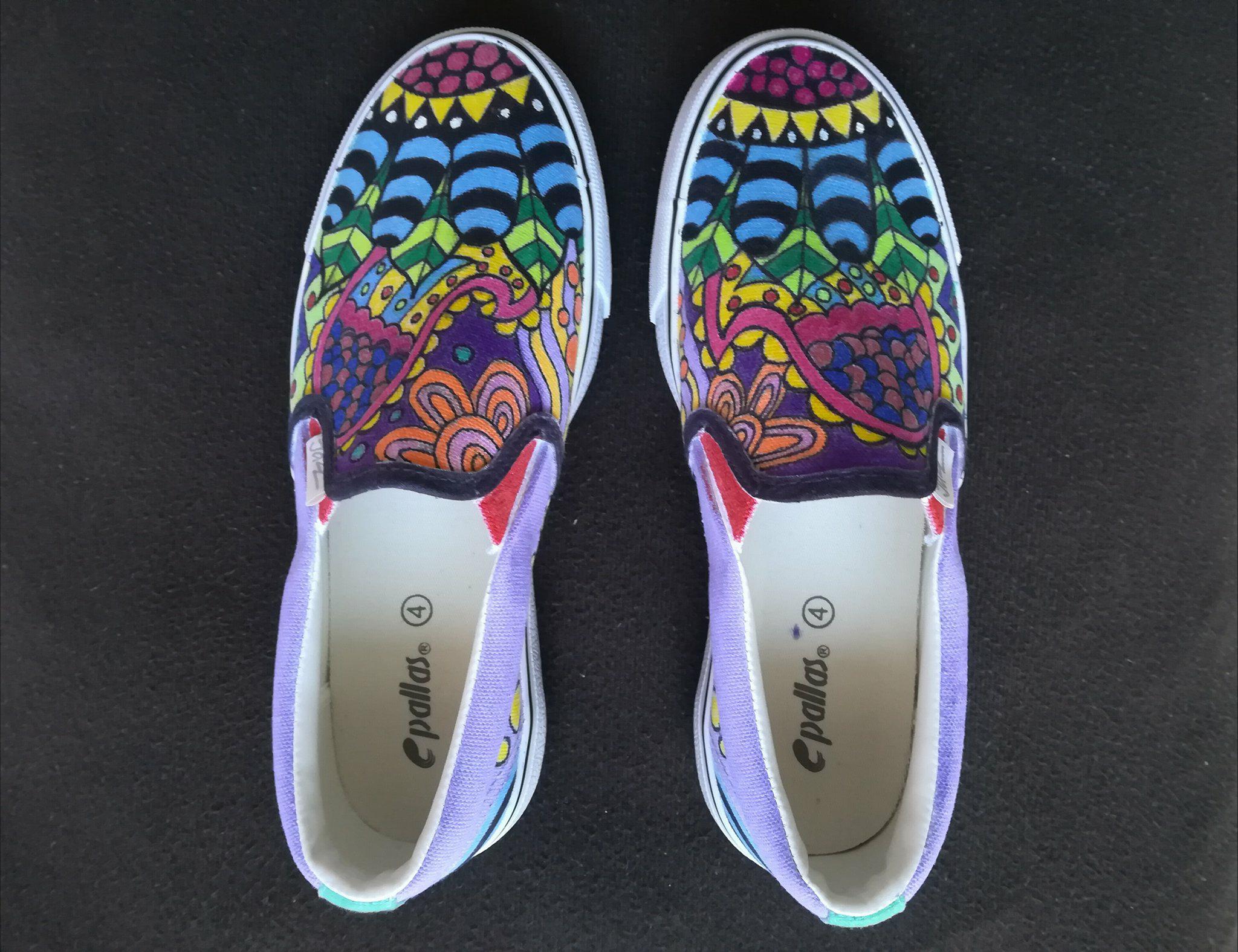 DIY Doodle Art The Grooviest Pair Of Shoes I Have Ever Own Steemit