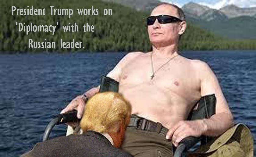 Trump works on Diplomacy with Russian leader..JPG
