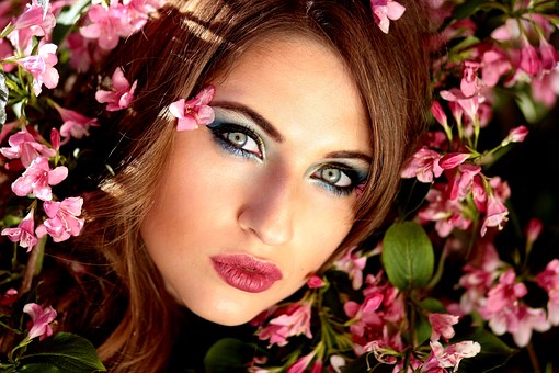 Girl, Flowers, Pink, Blue Eyes.jpg