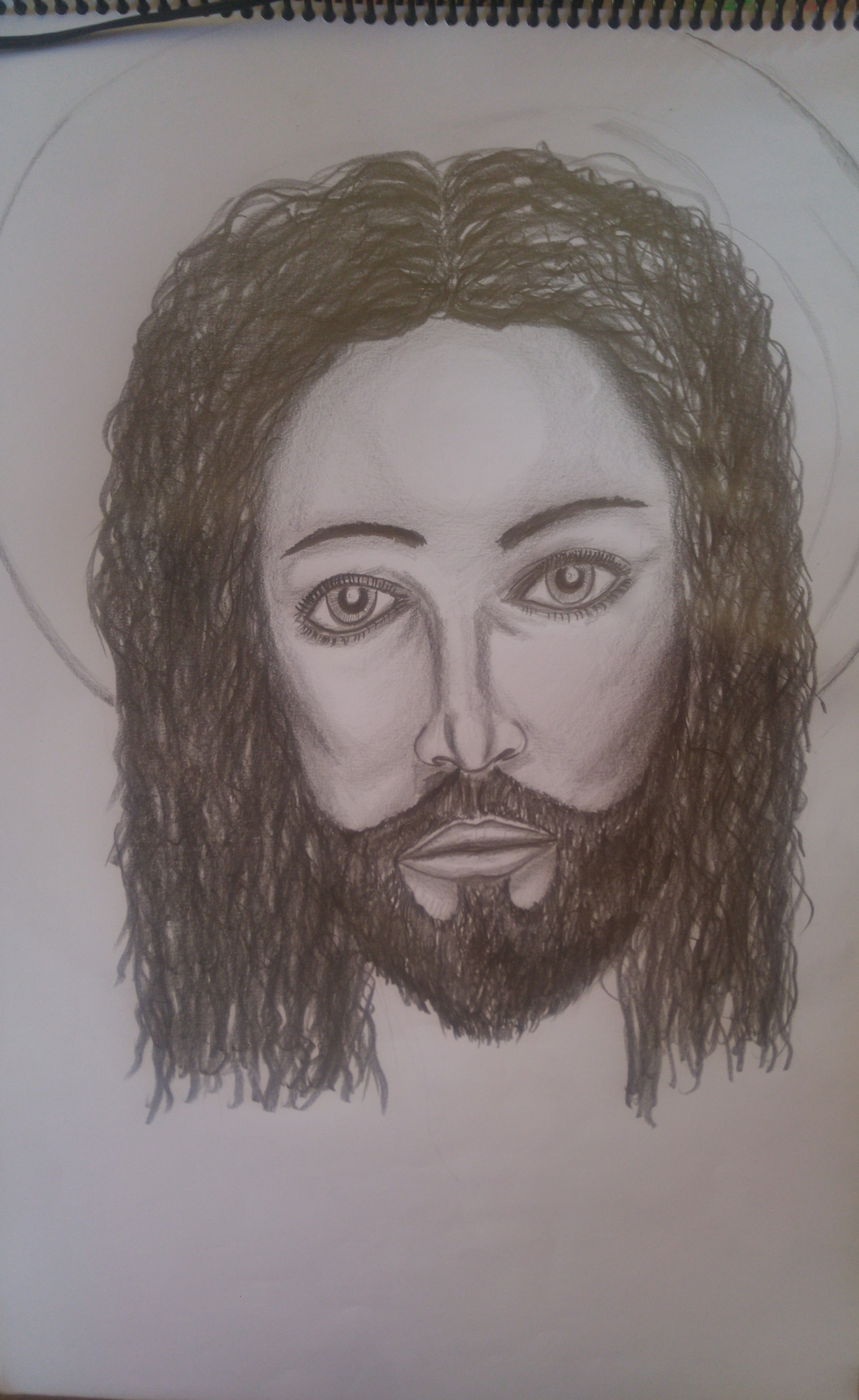 Jesus drawing, Jesus Christ portrait, Crown of thorn, Color painting - -  Wayrumble