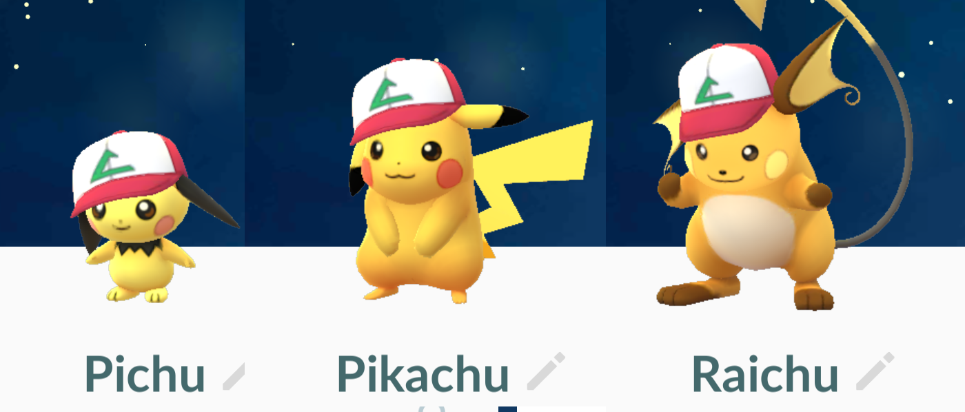 Pokemon Go 3 Very Special Pikachus Wearing Trainers