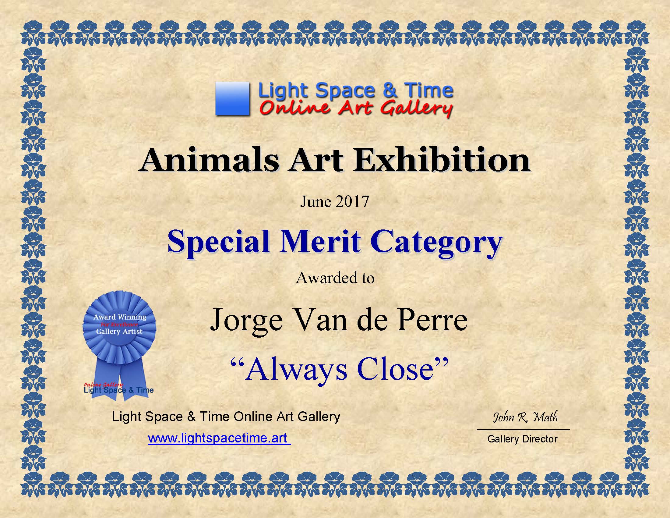 SM - Jorge Van de Perre - ANIMALS - 2017 ART EXHIBITION -  CERTIFICATE.jpg