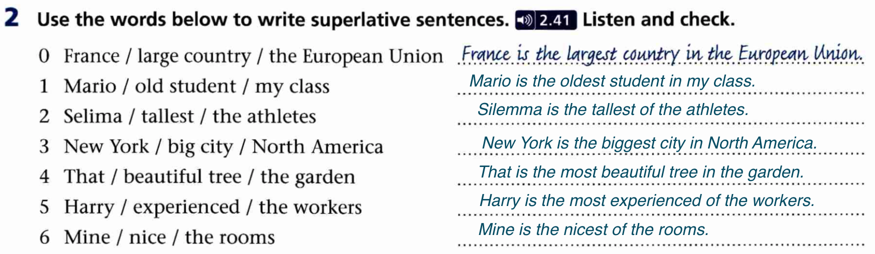 Use the Words below to write Superlative sentences. Superlative sentences. Comparative and Superlative adjectives РЭШ. Write the comparative old older