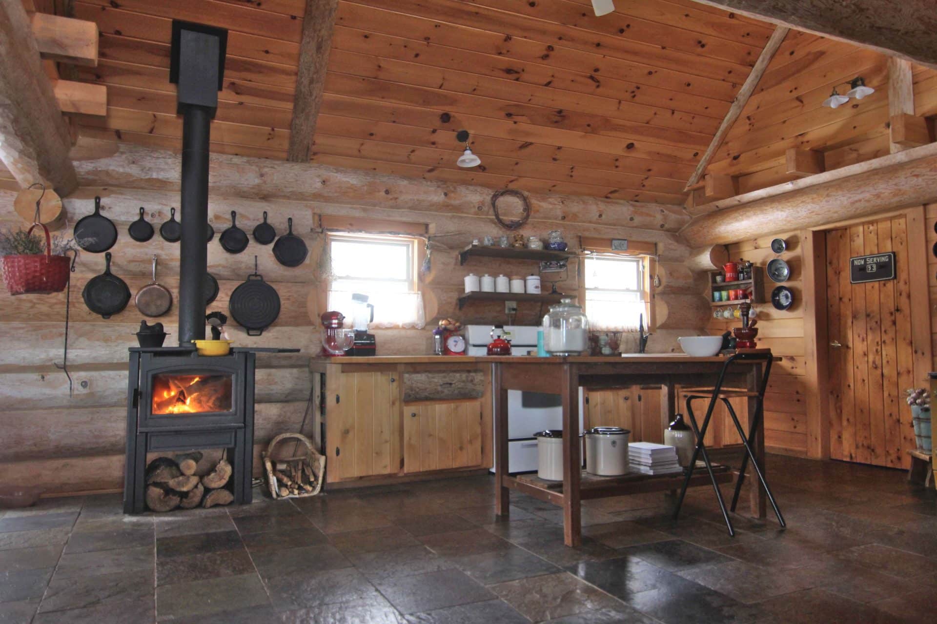 HOMESTEAD Cast Iron Storage and Display - Off Grid Kitchen Photos