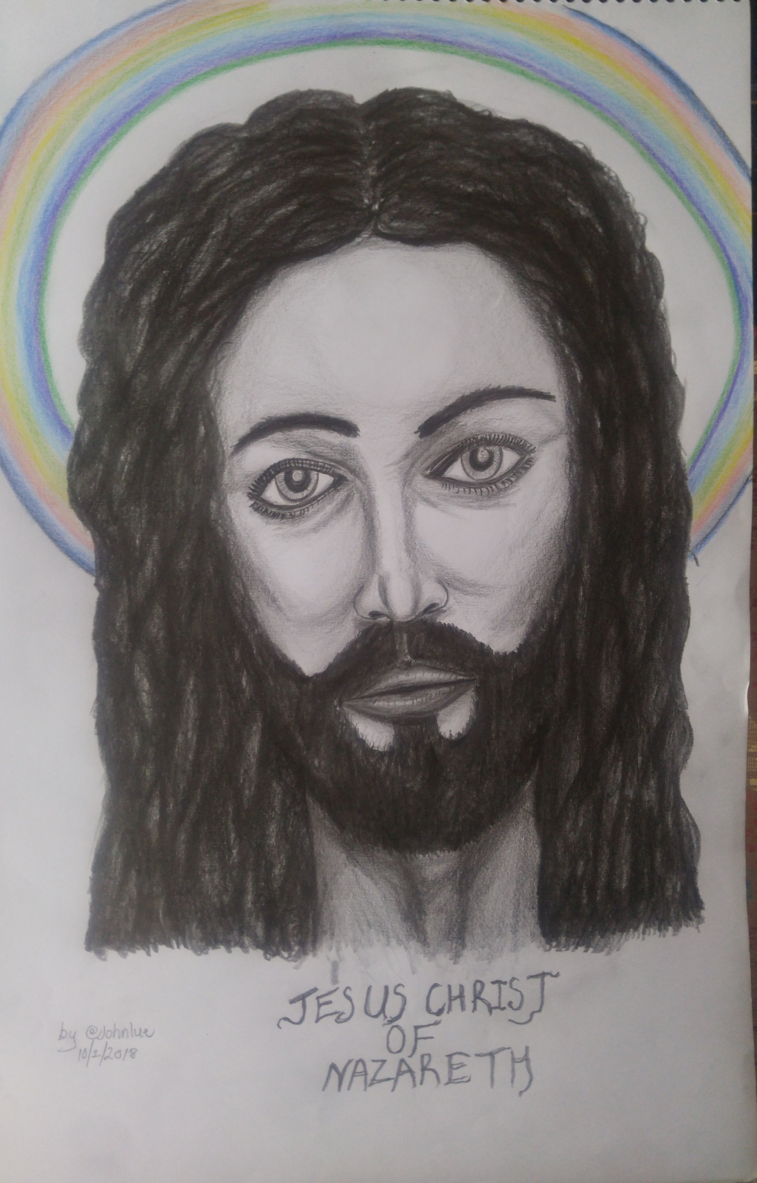 Jesus Christ Drawing. Jigsaw Puzzle by Tom Hill - Pixels Puzzles