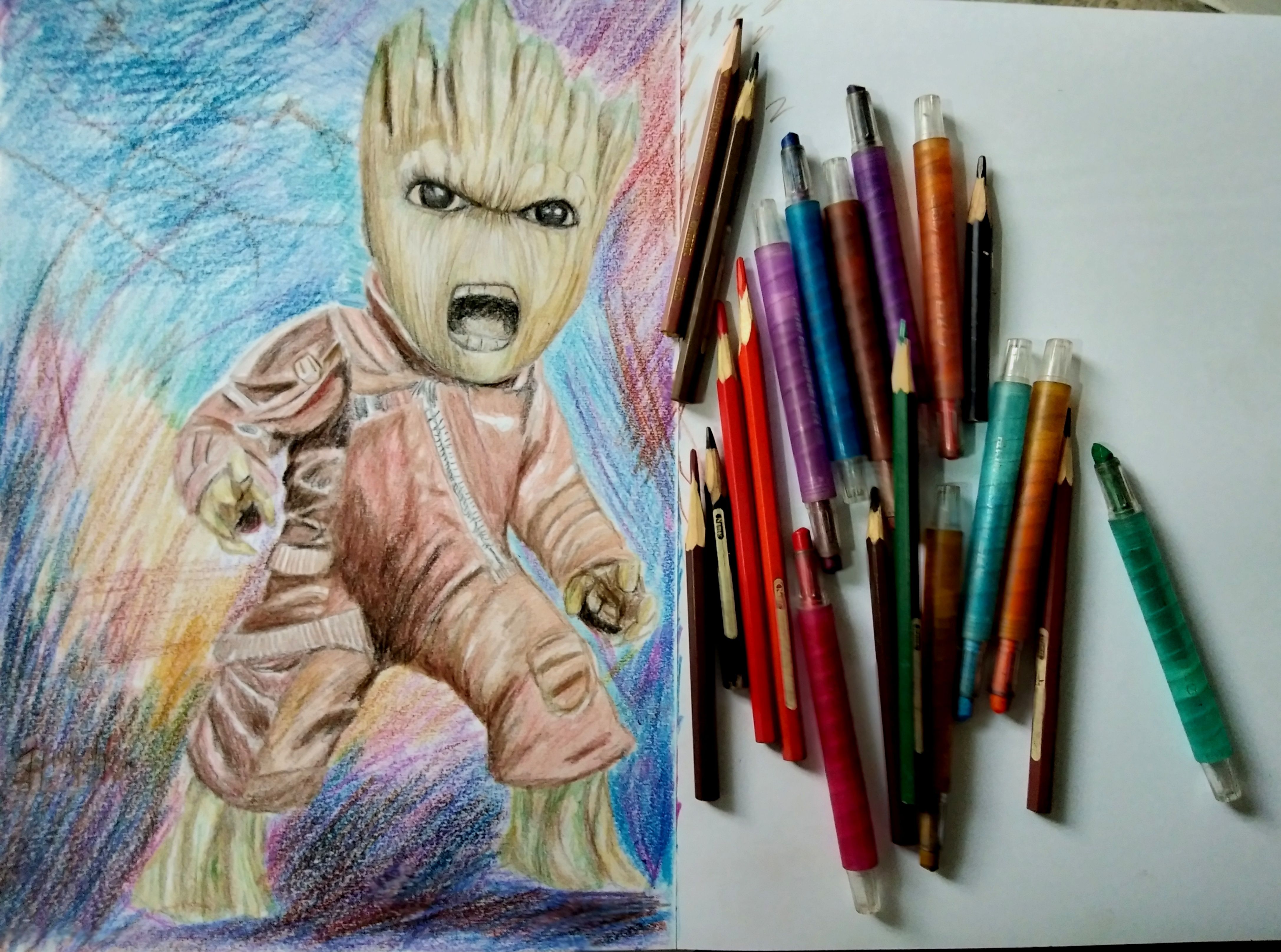 Trial By Comic Color Entry 2 Baby Groot With Colored 