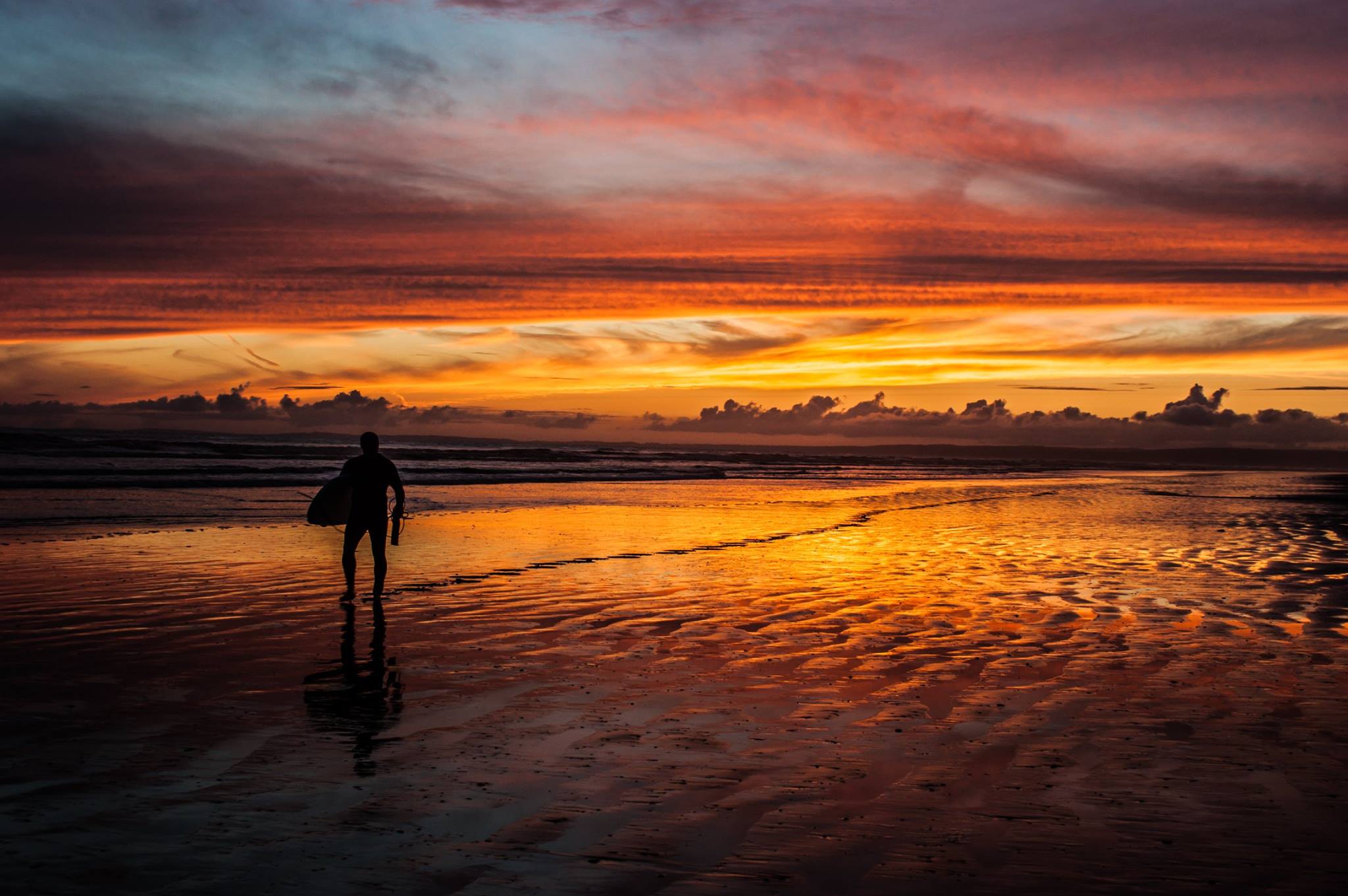 Sunset Surfer at Cefn Sidan Pembrey  photograph by steve j huggett.jpg