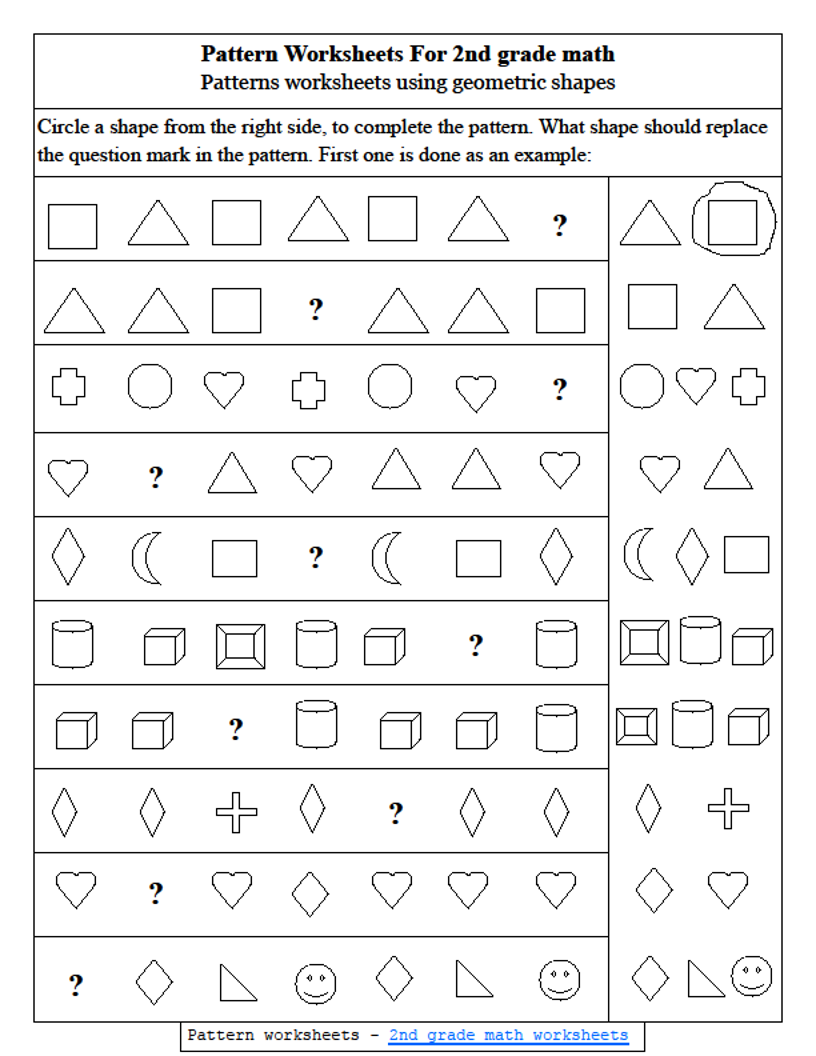 23nd Grade Math - Pattern Worksheets Using Geometric Shapes — Steemit In 2nd Grade Geometry Worksheet